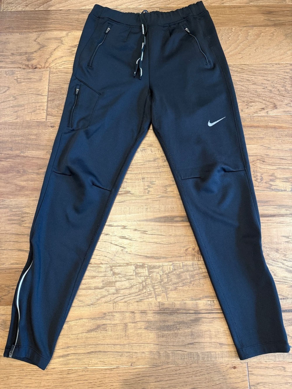 Nike Black Zipper-Detail Training Joggers/Leggings
